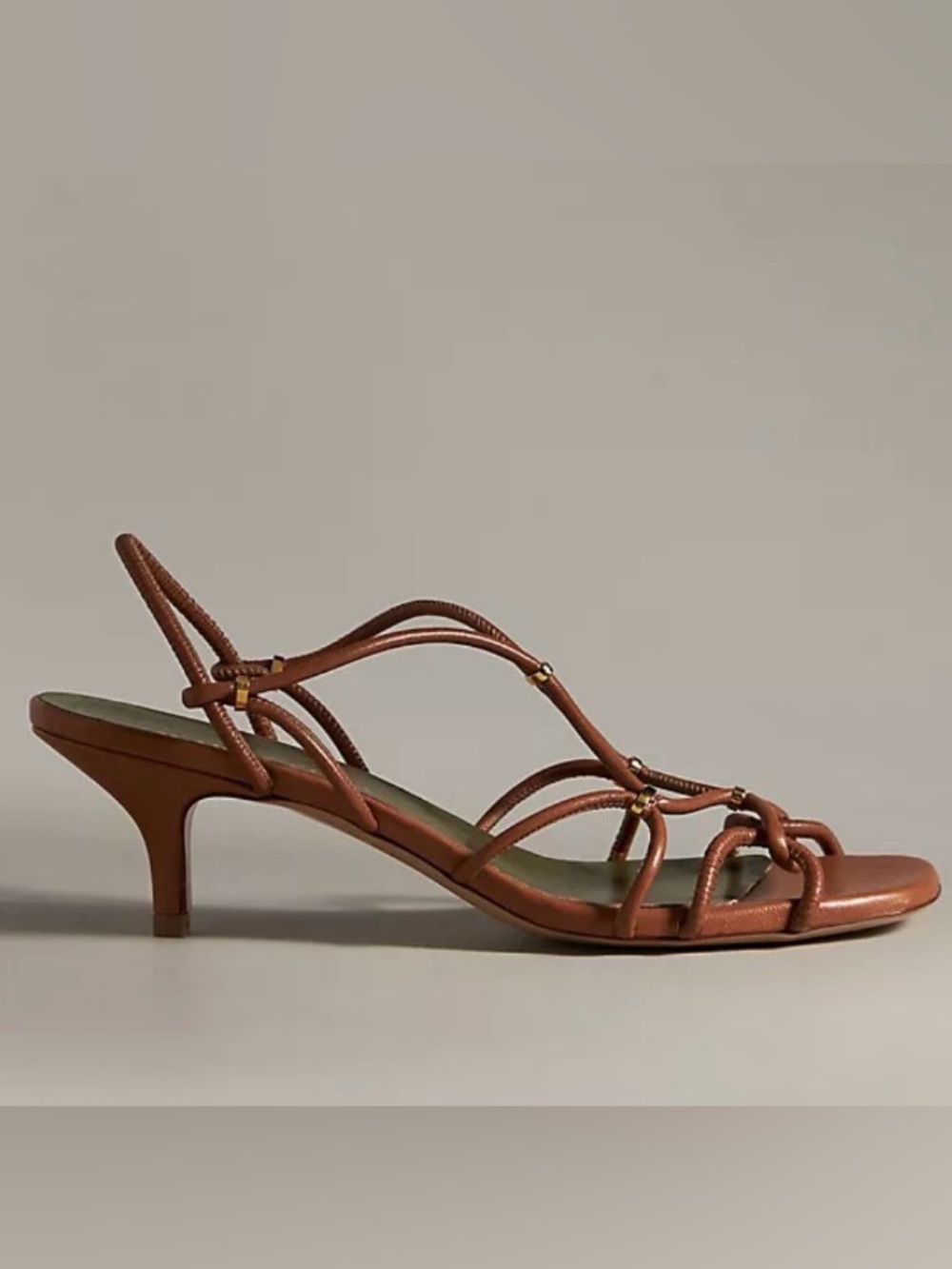 Maria Luca strappy brown heel sandals, size 7.5